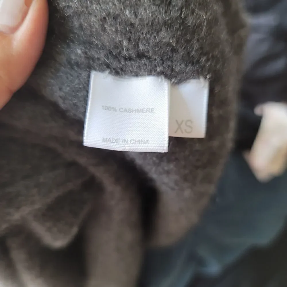 Kokun gray 100% cashmere open front cardigan
